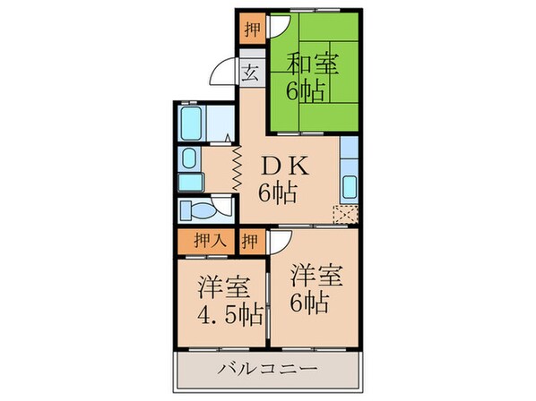 グランディール行橋 Ｃの物件間取画像